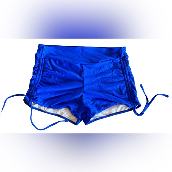 Athletic Royal blue halter style bikini with draw string boy shorts bottoms NWT - Picture 5 of 6